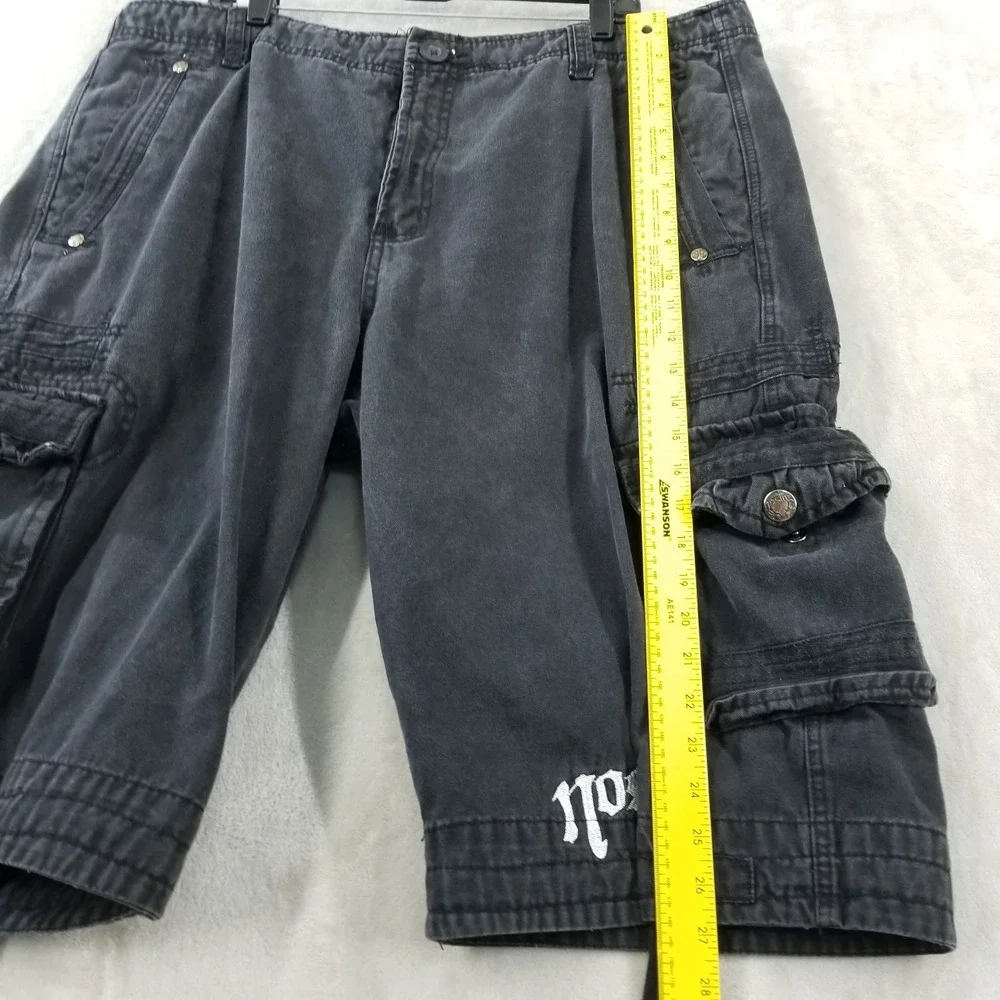 Vintage Nostic Cargo Shorts Men 40/41 Black Baggy‎ Cotton Hip Hop Street Skater